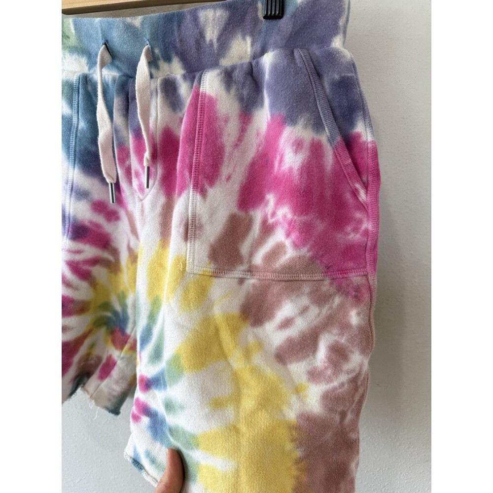 NSF Shorts Womens Small S Multicolor Tie Dye Sweat Lounge Summer Pink Casual - Picture 2 of 5